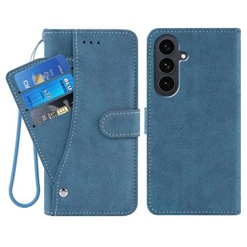 Samsung Galaxy S26+ Elegant retro-pungetui med roterende kortholder - Blå