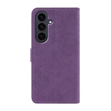 Samsung Galaxy S26+ Elegant retro-pungetui med roterende kortholder - Lilla