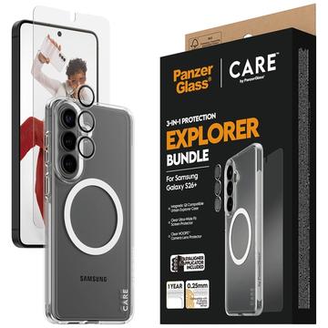 Samsung Galaxy S26+ PanzerGlass Care 3-i-1 Explorer-pakke - gennemsigtig