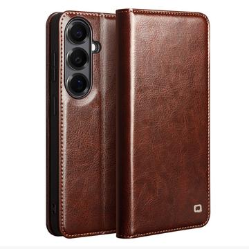 Samsung Galaxy S26+ Qialino Classic Læderpung - Mørkebrun