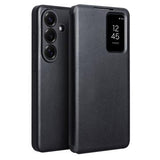 Samsung Galaxy S26+ Qialino Smart View Flip Lædercover - Sort