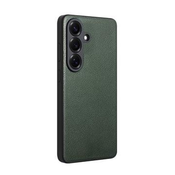 Samsung Galaxy S26+ Qialino Smart View Flip Lædercover - Grøn
