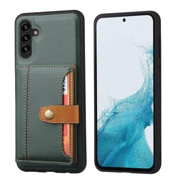 Samsung Galaxy S26+ Retro Style Cover med Pung - Grøn