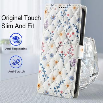 Samsung Galaxy S26+ Rhombisk Blomsterpung - farverige blomster