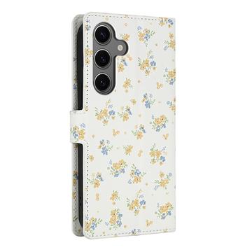 Samsung Galaxy S26+ Rhombisk Blomsterpung - gule blomster