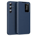 Samsung Galaxy S26+ Smart Clear View Flip etui med kortplads - Safir
