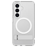 Samsung Galaxy S26+ Spigen Ultra Hybrid S Mag MagSafe cover med støttefod - hvid / klar