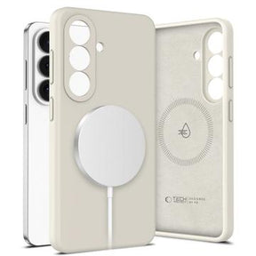 Samsung Galaxy S26+ Tech-Protect flydende silikone cover - MagSafe-kompatibel - Kosmisk Latte