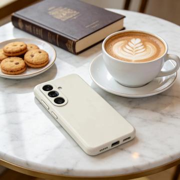 Samsung Galaxy S26+ Tech-Protect flydende silikone cover - MagSafe-kompatibel - Kosmisk Latte