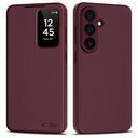 Samsung Galaxy S26+ Tech-Protect Smart Clear View Flip etui med kortplads - Morbær
