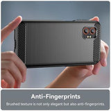 Samsung Galaxy XCover7 Pro Børstet TPU Cover - Karbonfiber - Sort