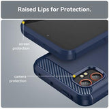 Samsung Galaxy XCover7 Pro Børstet TPU Cover - Karbonfiber - blå