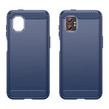 Samsung Galaxy XCover7 Pro Børstet TPU Cover - Karbonfiber - blå