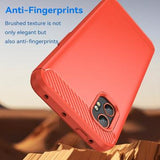 Samsung Galaxy XCover7 Pro Børstet TPU Cover - Karbonfiber - rød