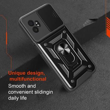 Samsung Galaxy XCover7 Pro Roterende Ring Hybrid Cover med Kameraskjold - Sort