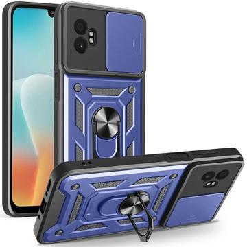 Samsung Galaxy XCover7 Pro Roterende Ring Hybrid Cover med Kameraskjold - Blå
