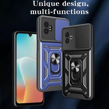 Samsung Galaxy XCover7 Pro Roterende Ring Hybrid Cover med Kameraskjold - Blå