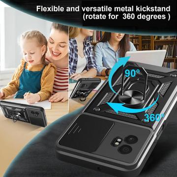 Samsung Galaxy XCover7 Pro Roterende Ring Hybrid Cover med Kameraskjold - Blå