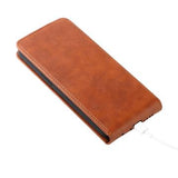 Samsung Galaxy XCover7 Pro lodret flip-etui med stativ - Brun