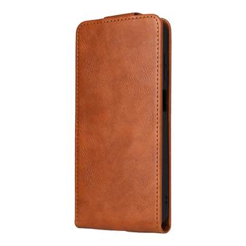 Samsung Galaxy XCover7 Pro lodret flip-etui med stativ - Brun