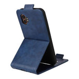 Samsung Galaxy XCover7 Pro lodret flip-etui med stativ - mørkeblå