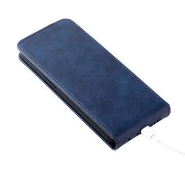 Samsung Galaxy XCover7 Pro lodret flip-etui med stativ - mørkeblå