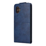 Samsung Galaxy XCover7 Pro lodret flip-etui med stativ - mørkeblå