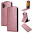 Samsung Galaxy XCover7 Pro lodret flip-etui med stativ - Rødguld