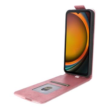 Samsung Galaxy XCover7 Pro lodret flip-etui med stativ - Rødguld