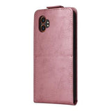 Samsung Galaxy XCover7 Pro lodret flip-etui med stativ - Rødguld