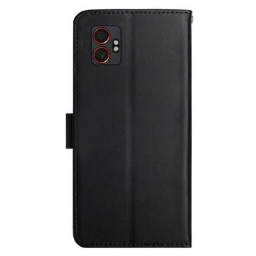 Samsung Galaxy XCover7 Pro Læderpung med Stativ - Sort