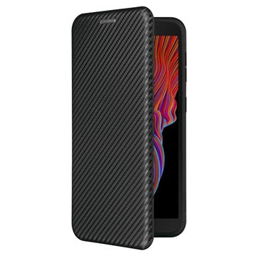 Samsung Galaxy Xcover 5 Flip Cover - Karbonfiber - Sort