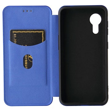 Samsung Galaxy Xcover 5 Flip Cover - Karbonfiber - Blå