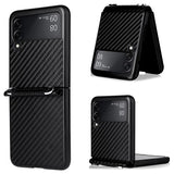 Samsung Galaxy Z Flip3 5G Cover med Rem - Karbonfiber - Sort