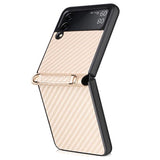 Samsung Galaxy Z Flip3 5G Cover med Rem - Karbonfiber - Guld
