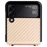 Samsung Galaxy Z Flip3 5G Cover med Rem - Karbonfiber - Guld