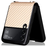 Samsung Galaxy Z Flip3 5G Cover med Rem - Karbonfiber - Guld