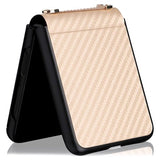 Samsung Galaxy Z Flip3 5G Cover med Rem - Karbonfiber - Guld