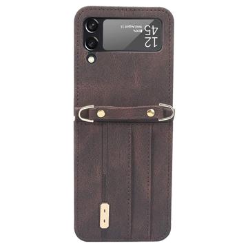 Hybrid Cover Samsung Galaxy Z Flip4 med Kortholder - Brun