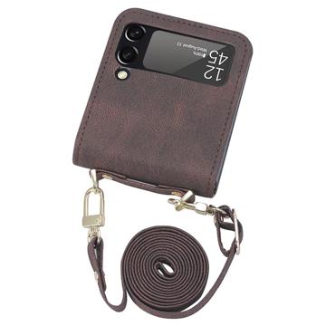 Hybrid Cover Samsung Galaxy Z Flip4 med Kortholder - Brun
