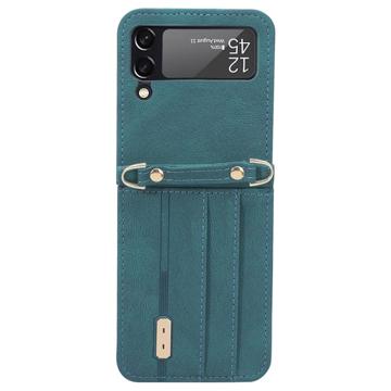 Hybrid Cover Samsung Galaxy Z Flip4 med Kortholder - Grøn