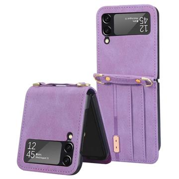 Hybrid Cover Samsung Galaxy Z Flip4 med Kortholder - Lilla