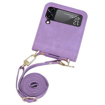 Hybrid Cover Samsung Galaxy Z Flip4 med Kortholder - Lilla