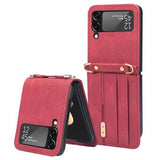 Hybrid Cover Samsung Galaxy Z Flip4 med Kortholder - Rød