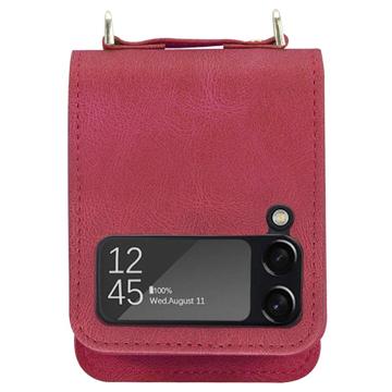 Hybrid Cover Samsung Galaxy Z Flip4 med Kortholder - Rød