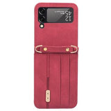 Hybrid Cover Samsung Galaxy Z Flip4 med Kortholder - Rød