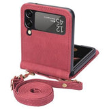Hybrid Cover Samsung Galaxy Z Flip4 med Kortholder - Rød