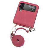 Hybrid Cover Samsung Galaxy Z Flip4 med Kortholder - Rød