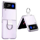 Samsung Galaxy Z Flip4 Cover med Metal Ring - Klar