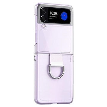 Samsung Galaxy Z Flip4 Cover med Metal Ring - Klar